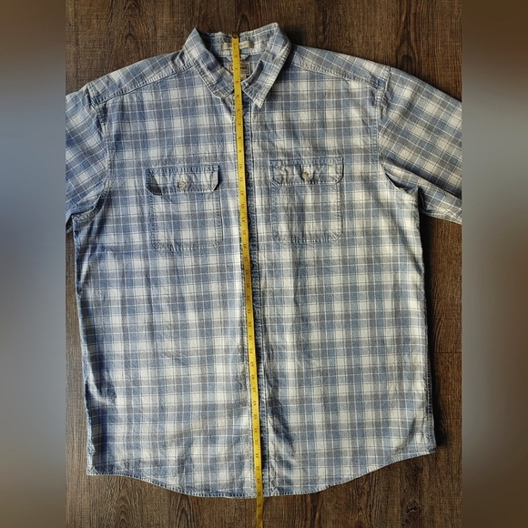 LL Bean Button Down Men's Blue Plaid Flannel Shirt Short Sleeve XL-TALL Casual - Picture 3 of 13